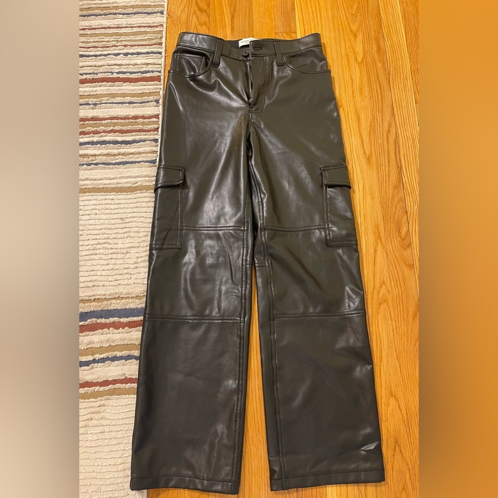 Abercrombie & Fitch Vegan Leather Cargo Pants